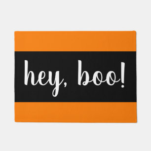 Hey, Boo Black and Orange Halloween doormat