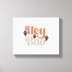 Hey Boo Boho Halloween Hey Boo Ghost Canvas Print
