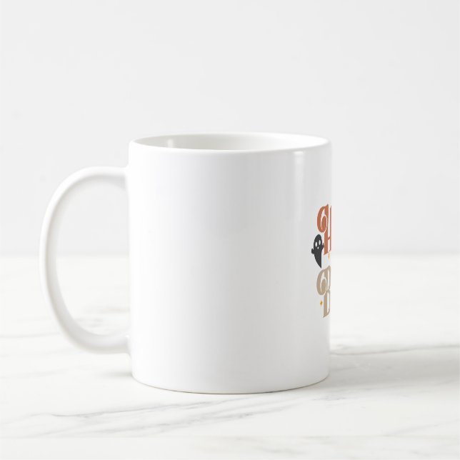 Hey Boo Boho Halloween Hey Boo Ghost Coffee Mug (Left)