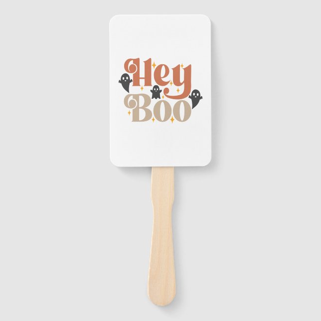 Hey Boo Boho Halloween Hey Boo Ghost Hand Fan (Front)