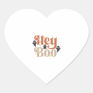 Hey Boo Boho Halloween Hey Boo Ghost Heart Sticker