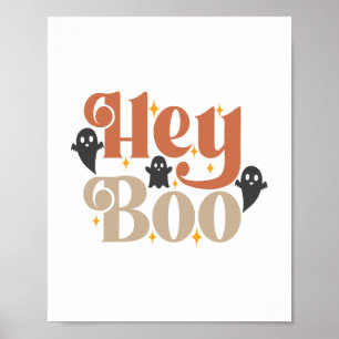 Hey Boo Boho Halloween Hey Boo Ghost Poster