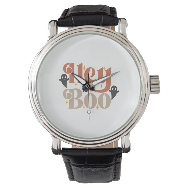 Hey Boo Boho Halloween Hey Boo Ghost Watch (Front)