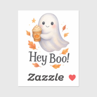 Hey Boo! – Cute AI-Generated Ghost Pumpkin Latte