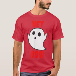 Hey Boo Cute Funny Retro Halloween Pun Ghost Spook T-Shirt