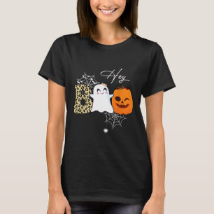 Hey Boo Cute Ghost Pumpkin Face Halloween T-Shirt