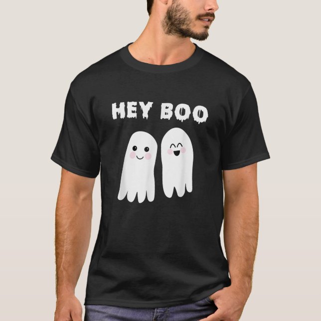 Hey Boo Cute Ghosts Halloween Costume T Shirt (Front)