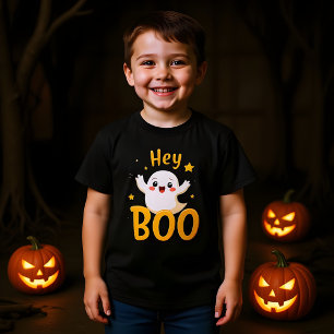 Hey Boo Cute Halloween Ghost Design T-Shirt