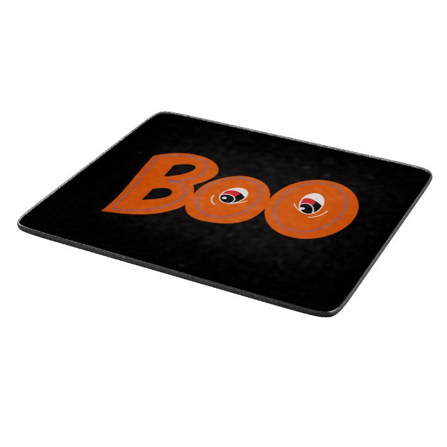 Hey Boo Did I Scare You Too Typography Drawing Art Cutting Board (Corner)
