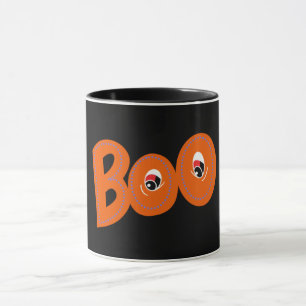 Hey Boo Did I Scare You Too Typography Drawing Art Mug