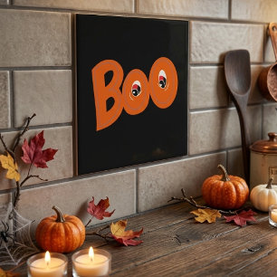 Hey Boo Did I Scare You Too Typography Drawing Art Tile