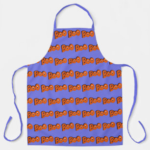 Hey Boo Did I Scare You Typography Drawing Art Apron