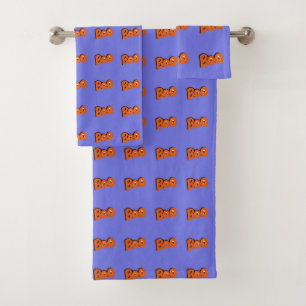 Hey Boo Did I Scare You Typography Drawing Art Bath Towel Set