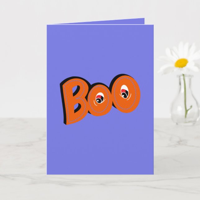 Hey Boo Did I Scare You Typography Drawing Art Card (Small Plant)