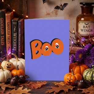 Hey Boo Did I Scare You Typography Drawing Art Card