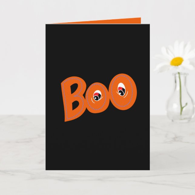 Hey Boo Did I Scare You Typography Drawing Art Card (Small Plant)