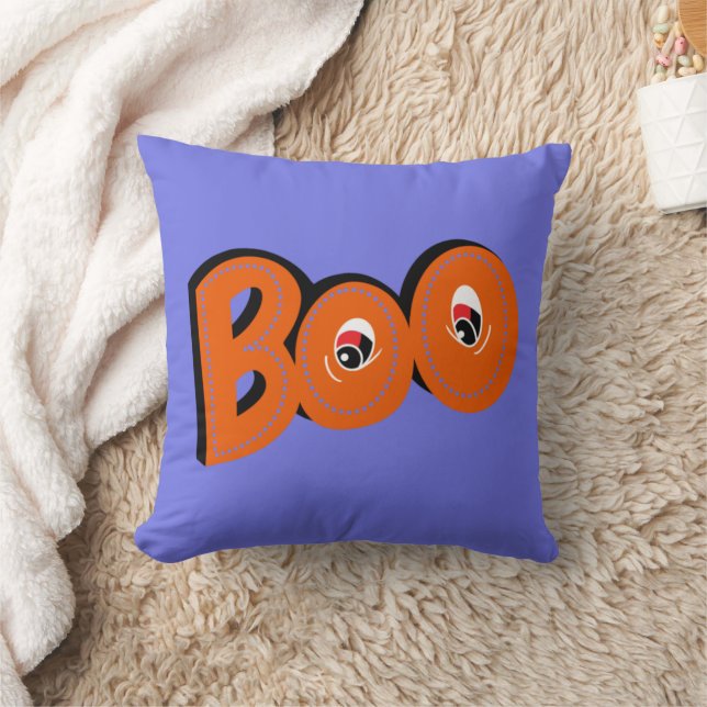 Hey Boo Did I Scare You Typography Drawing Art Cushion (Blanket)