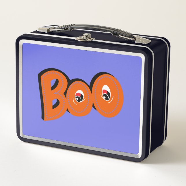 Hey Boo Did I Scare You Typography Drawing Art Metal Lunch Box (Front)