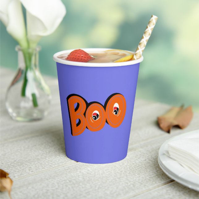 Hey Boo Did I Scare You Typography Drawing Art Paper Cups (Insitu)