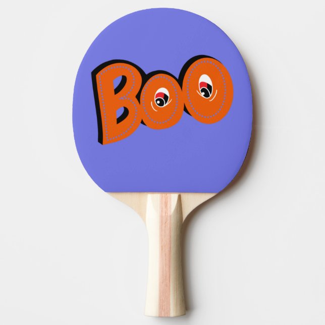 Hey Boo Did I Scare You Typography Drawing Art Ping Pong Paddle (Front)