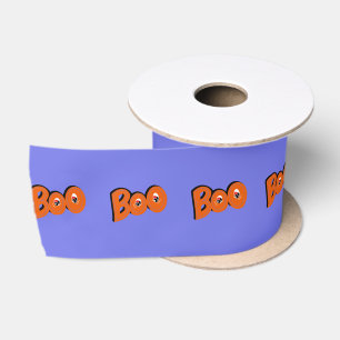 Hey Boo Did I Scare You Typography Drawing Art Satin Ribbon
