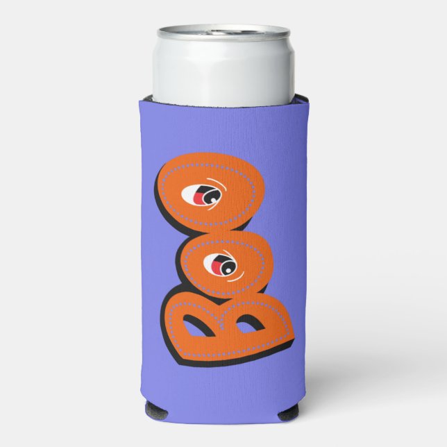 Hey Boo Did I Scare You Typography Drawing Art Seltzer Can Cooler (Seltzer Front)