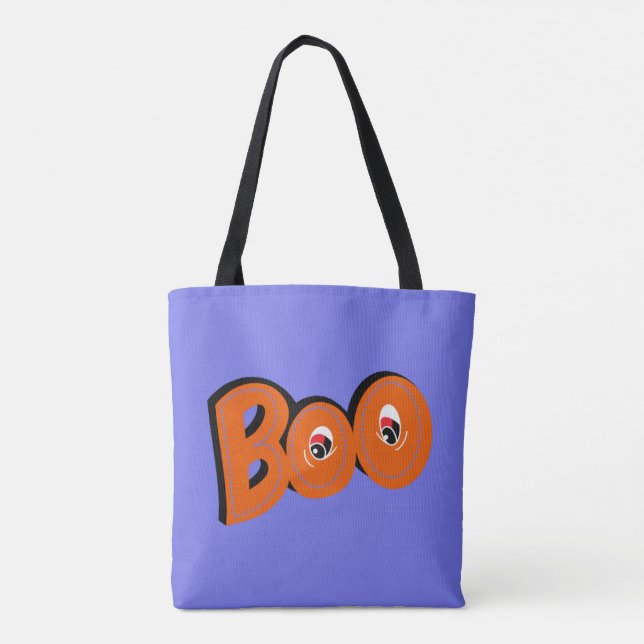 Hey Boo Did I Scare You Typography Drawing Art Tote Bag (Back)