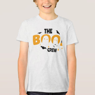 hey boo Funny Custom Name Family Orange Spooky Tri-Blend Shirt