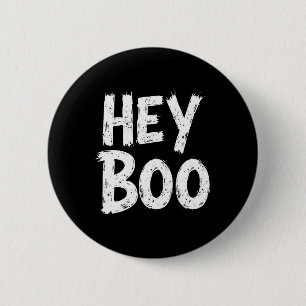 Hey Boo Funny Halloween Ghost 6 Cm Round Badge