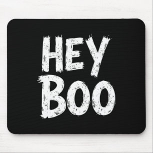 Hey Boo Funny Halloween Ghost  Mouse Mat