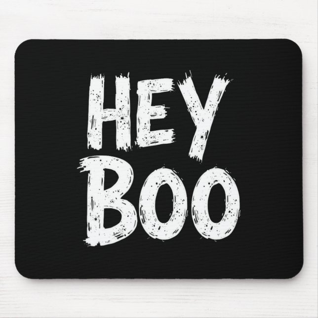 Hey Boo Funny Halloween Ghost  Mouse Mat (Front)