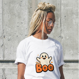 Hey Boo Funny Halloween Ghost Women’s T-Shirt Tri-Blend Shirt