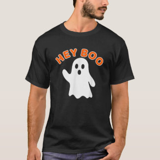 Hey Boo Ghost Funny Autumn Halloween Graphic  T-Shirt