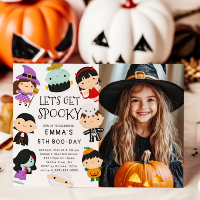 Hey Boo Ghost Photo Birthday Invitation (Creator Uploaded)