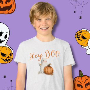 Hey BOO Ghost Pumpkin  Tri-Blend Shirt