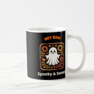Hey Boo Ghost Retro Halloween Spooky Cute October Coffee Mug