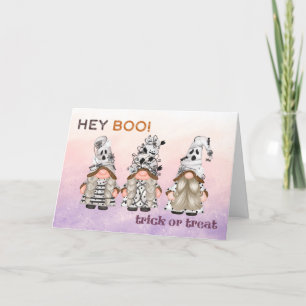 Hey Boo Gnome Halloween   Thank You Card