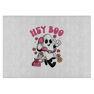 Hey Boo - Groovy Ghost Halloween  Cutting Board