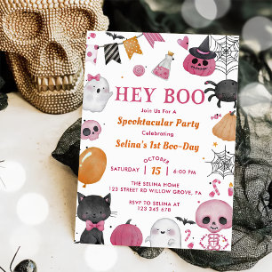 Hey Boo! Halloween 1st Birthday Party  Invitation