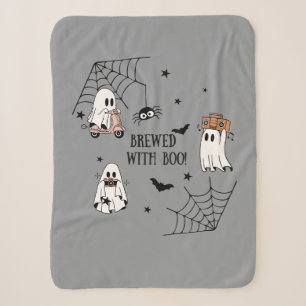 Hey Boo Halloween Funny Ghost Sherpa Blanket