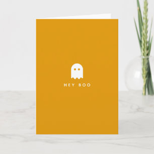 Hey Boo Halloween Ghost Modern Minimalist Cute Card
