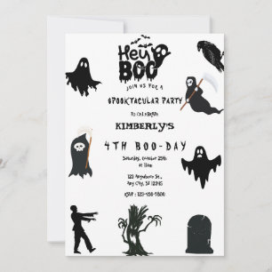 Hey Boo! Halloween Ghost Spooktacular Birthday Inv Invitation