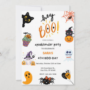 Hey Boo! Halloween Ghost Spooktacular Birthday  Invitation