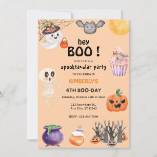 Hey Boo! Halloween Ghost Spooktacular Birthday Invitation