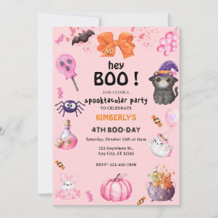 Hey Boo! Halloween Ghost Spooktacular Birthday Invitation