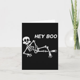 Hey Boo Halloween Shirt Cute Skeleton Funny Hallow Card