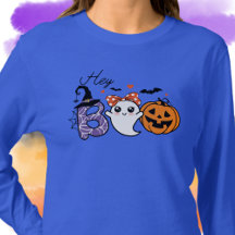 Hey, Boo Halloween Witch, Ghost, Pumpkin 