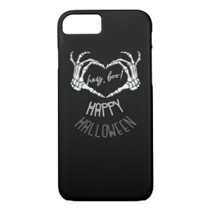 Hey, Boo! Happy Halloween Skeleton Hand Heart Clas iPhone 8/7 Case