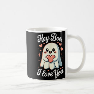 Hey Boo I Love You Cute Ghost Heart Valentine Coup Coffee Mug