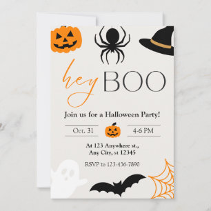 Hey Boo Party Invitation